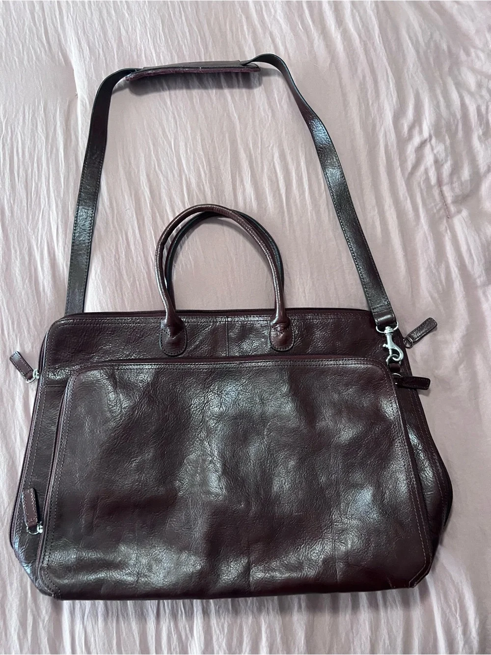 Wilsons Leather Dark Brown Laptop Messenger Bag